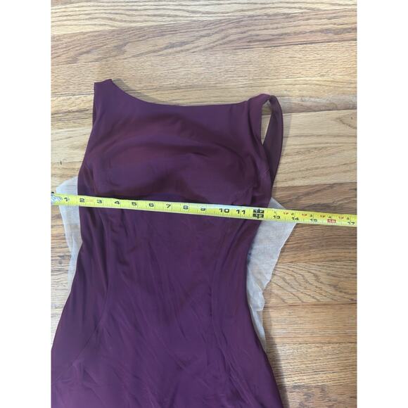 Jovani Burgundy Bateau Neck Long Prom Wedding Gown Size 6 Mermaid Tail Elegant - Picture 7 of 9